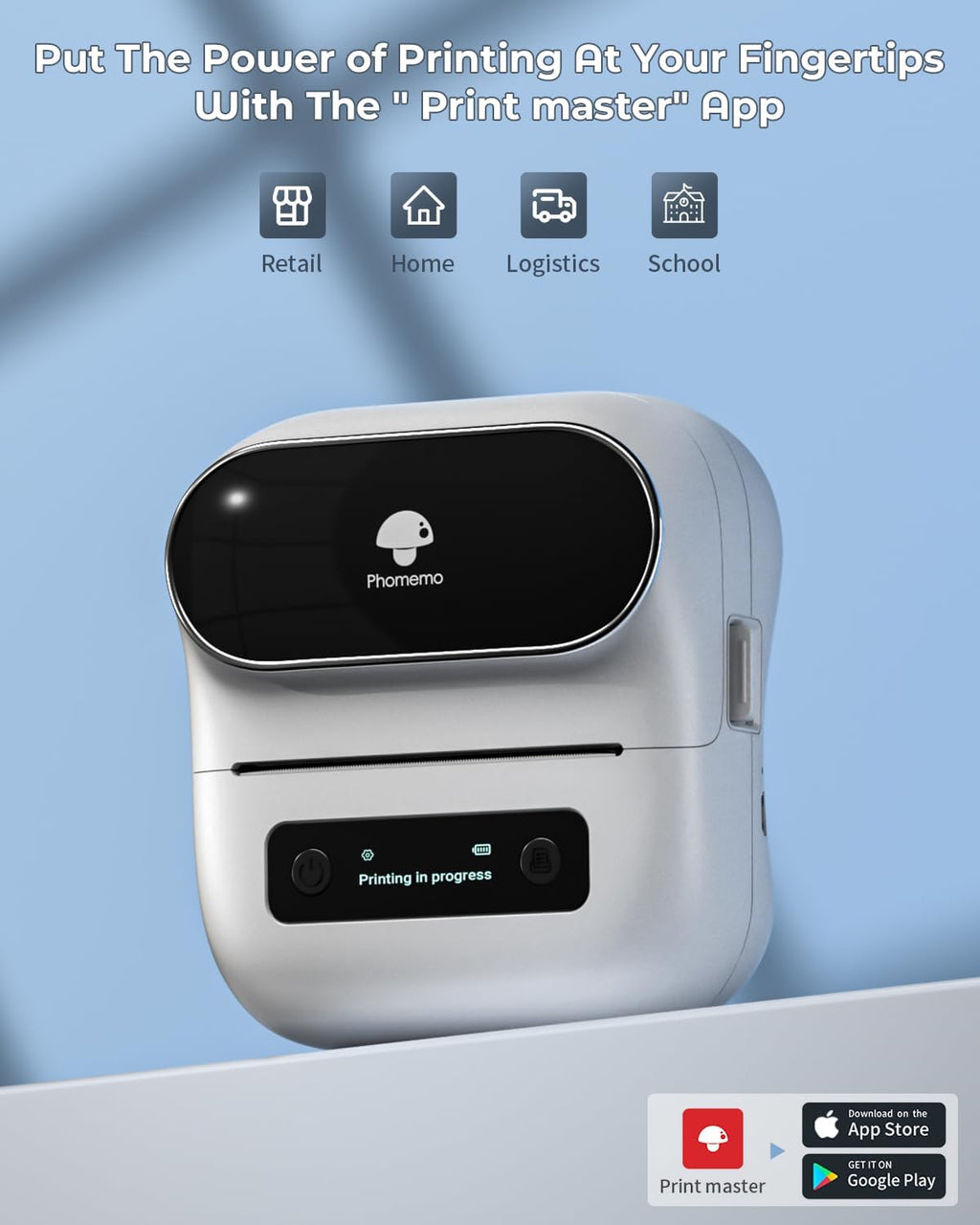 Phomemo M220 Portable Label Maker – Inkless Bluetooth Thermal Printer for Shipping, Barcode & Business Labels (20–80mm)