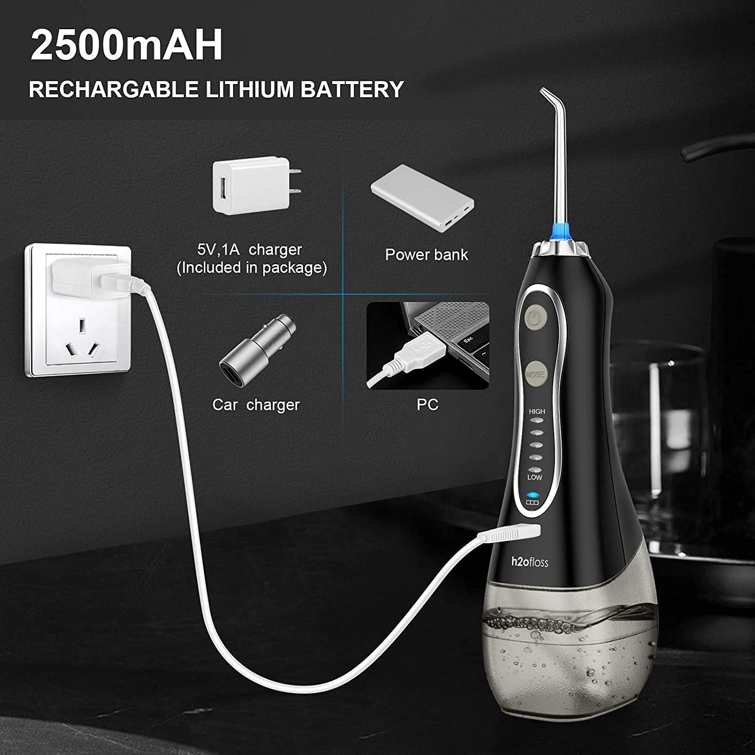 Cordless Water Flosser – Deep Clean Teeth & Healthy Gums (5 Modes, Waterproof)