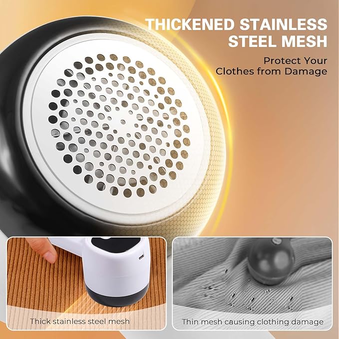 Electric Fabric Shaver Pro – 6-Blade Lint Remover with LED Display, 3 Speeds for Clothes, Sofa & Blankets