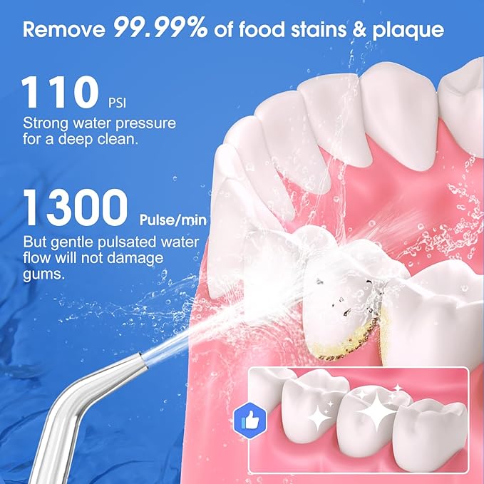 Cordless Water Flosser – Deep Clean Teeth & Healthy Gums (5 Modes, Waterproof)