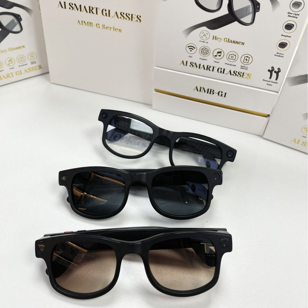 AI Smart Camera Glasses with Speakers – 8MP HD Camera, Bluetooth Calls, Music, 16GB Storage & 3 Interchangeable Lenses